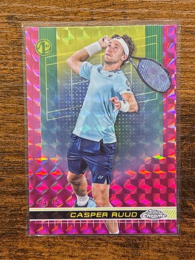 2024 Topps Chrome Sapphire Tennis Casper Ruud ﻿Pink Geometric Refractor /65 #75