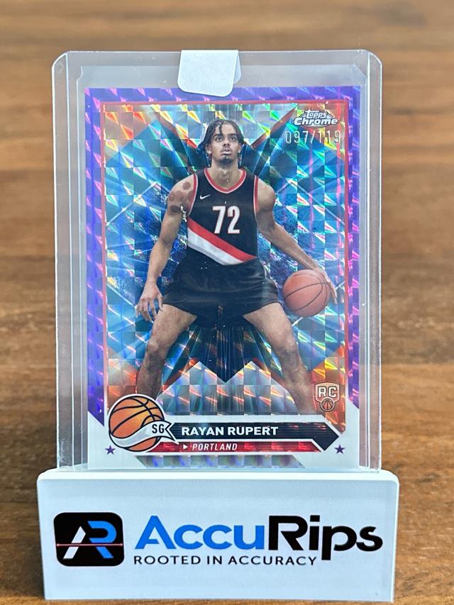 2023-24 Topps Chrome Basketball Rayan Rupert Purple Geometric /119 #155