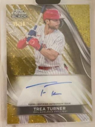 2024 Topps Chrome Black Trea Turner Gold Refractors /50 #CBA-TT