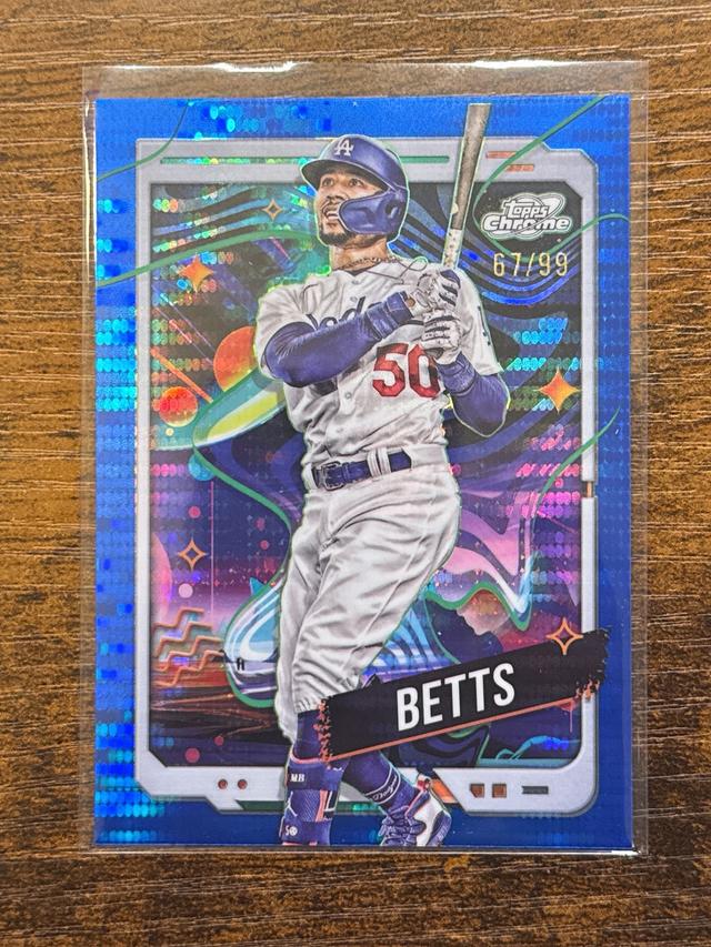 2024 Topps Cosmic Chrome Mookie Betts ﻿Base Set Blue Moon Refractors /99 #53