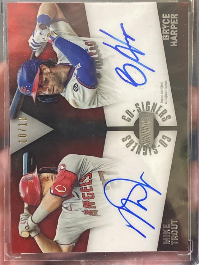 2022 Topps Stadium Club Mike Trout, Bryce Harper /10 #CSA-TH