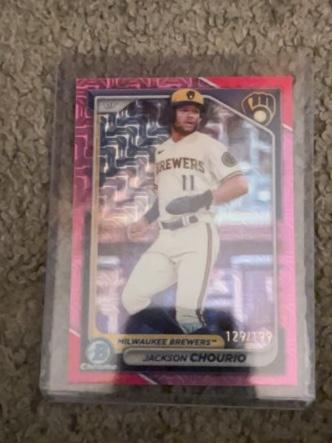 2024 Bowman Mega Box Jackson Chourio Pink Refractors /199 #BCP-140