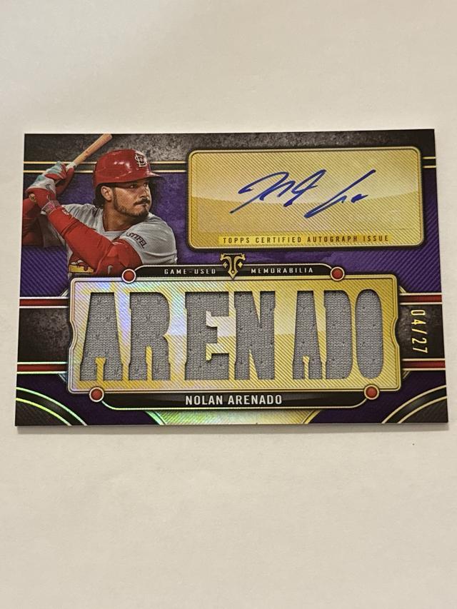 Nolan Arenado 2024 Topps Triple Threads Auto Relic /27 Cardinals