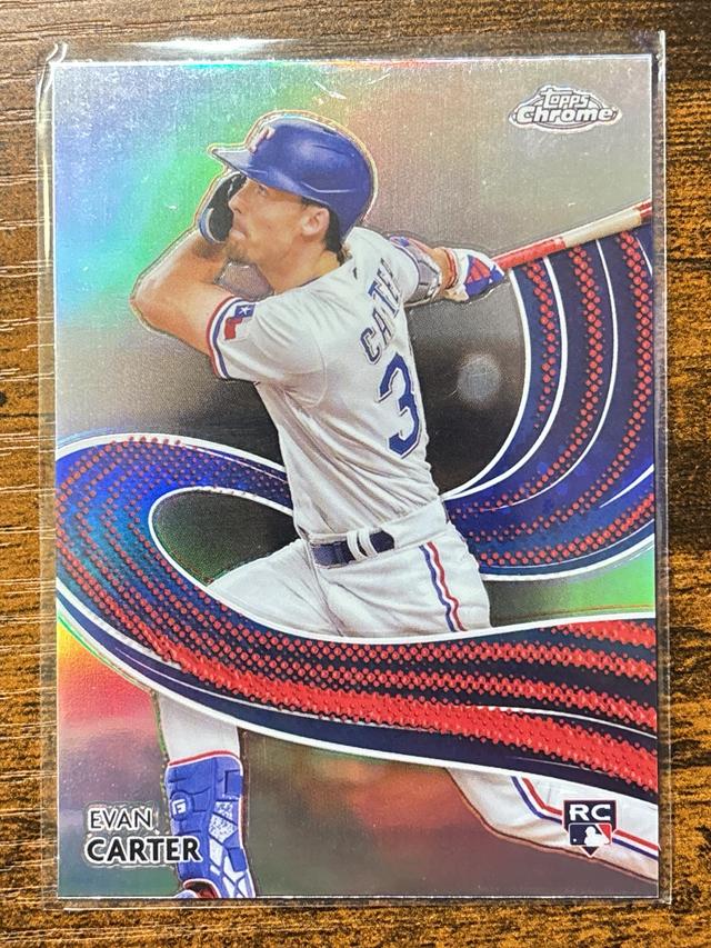 2024 Topps Chrome Evan Carter Strokes #S-23 Rangers Rookie RC