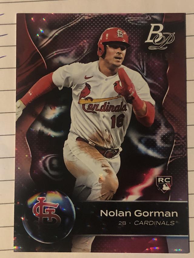 2023 Bowman Platinum Nolan Gorman BASE CARDS Ice Foil /199 #77