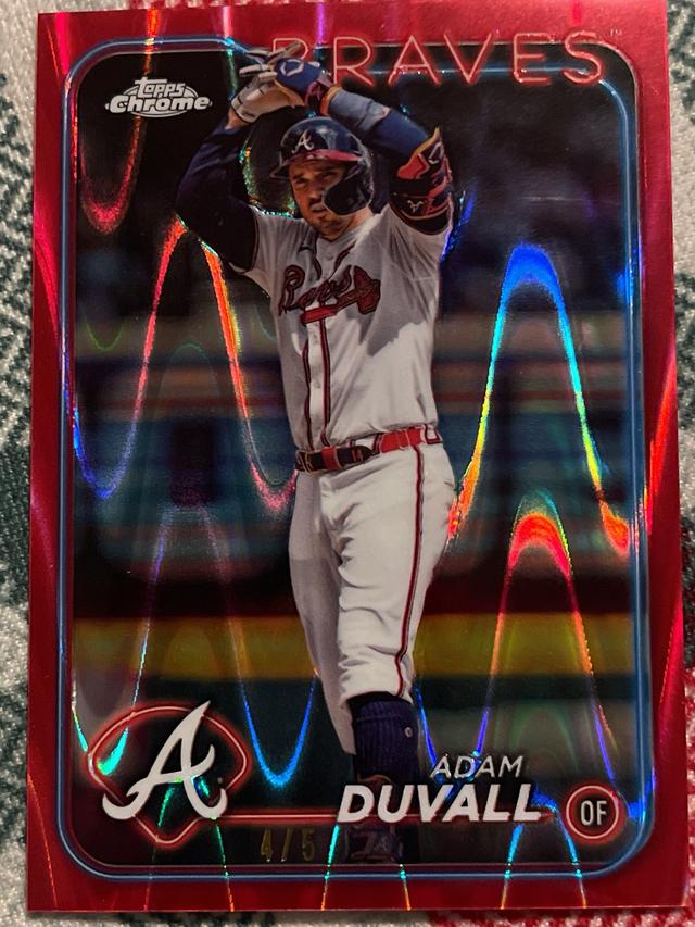 2024 Topps Chrome Update Adam Duvall Red RayWave Refractors /5 #USC165