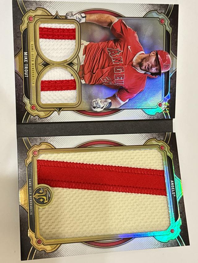 Mike Trout 2024 Topps Triple Threads Game Used Jersey Letter Patch Booklet 3/3