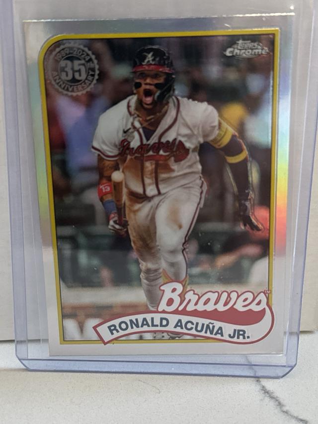 2024 Topps Chrome Ronald Acuña Jr. 1989 Topps Baseball Checklist #89CB-3