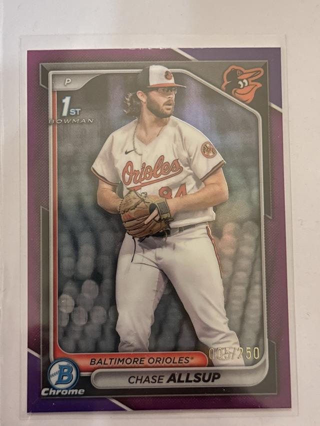 Chase Allsup 2024 Bowman Draft Chrome Purple /250 #BDC-123 Orioles