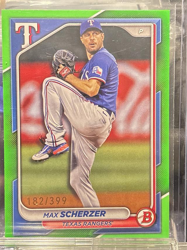 2024 Bowman Max Scherzer BASE CARDS Neon Green /399 #99