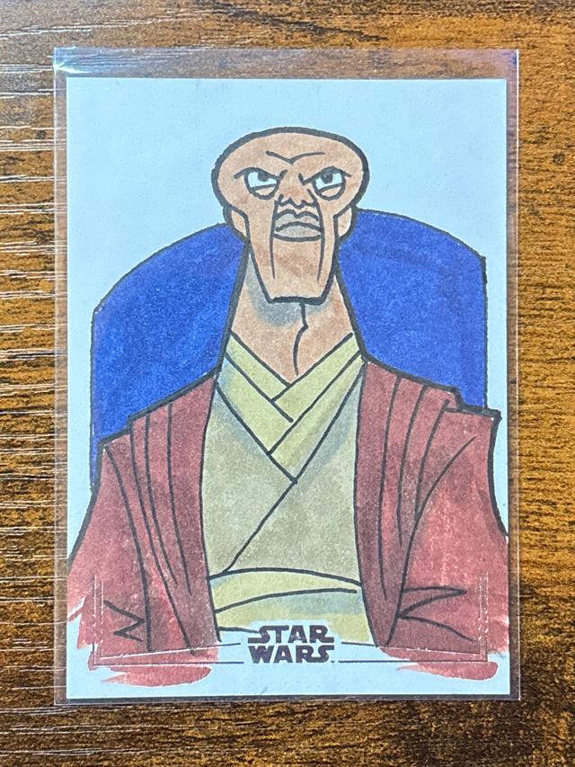 2024 Topps Star Wars Chrome Galaxy Mace Windu Silver Foil Sketch Card Maldonado