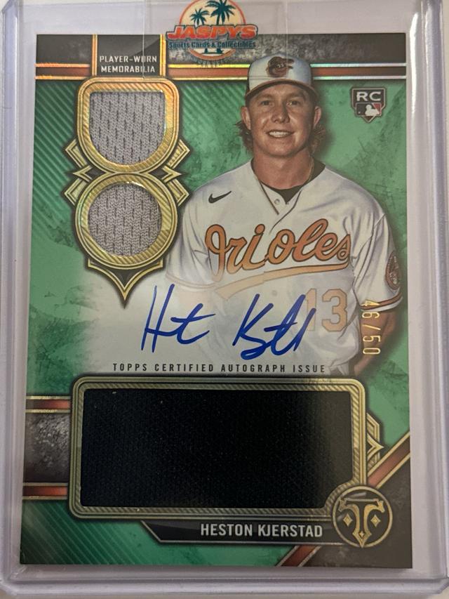 Heston Kjerstad 2024 Topps Triple Threads Rookie Auto Relic RPA /50 Orioles