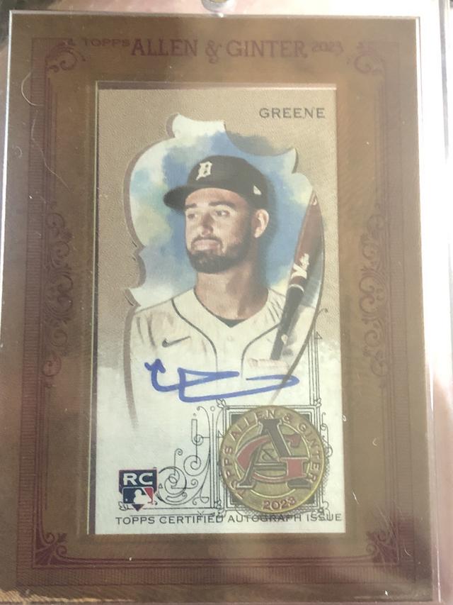 2023 Topps Allen and Ginter Riley Greene Framed Mini Autographs Checklist #MA-RG