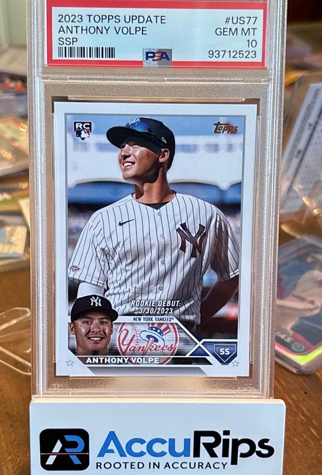 2023 Topps Update Series Anthony Volpe PSA 10 Golden Mirror Image Variation