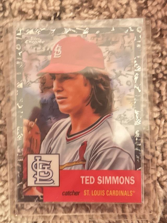 2022 Topps Chrome Platinum Ted Simmons Platinum Toile Cream Black Refractors /10