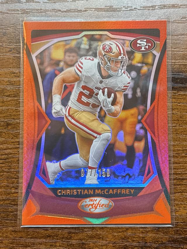 2024 Panini Certified Football Christian McCaffrey Orange Mirror /150 #22