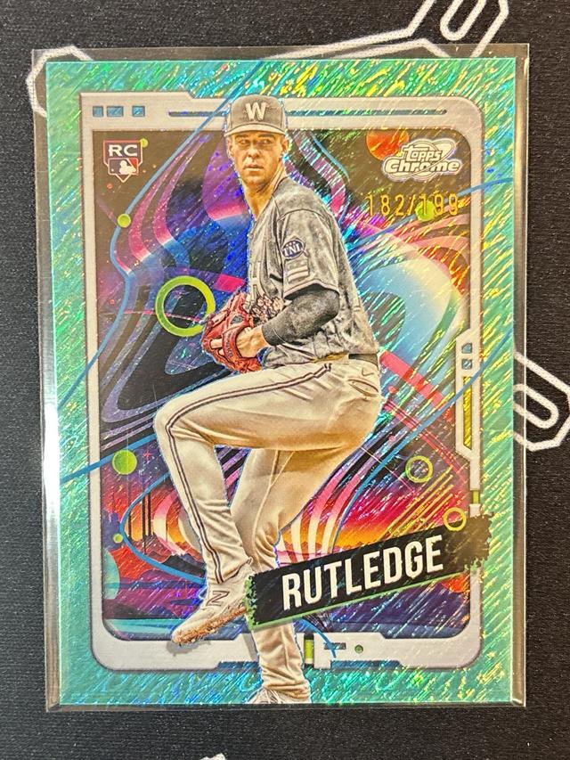 2024 Topps Cosmic Chrome Jackson Rutledge Aqua Equinox /199 #172 Nationals RC