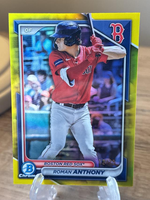 2024 Bowman Chrome Roman Anthony Chrome Prospects Yellow Refractors /75 #BCP-235