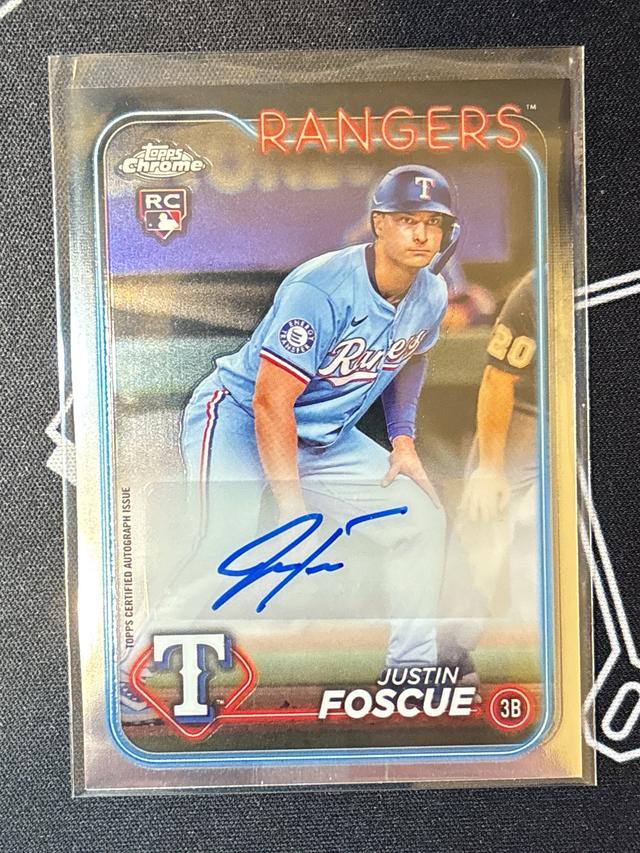 2024 Topps Chrome Update Justin Foscue Auto Refractor #AC-JUF Rangers Rookie RC