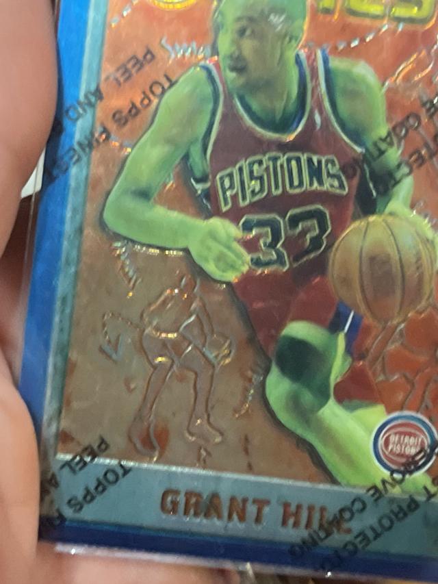 1995-96 Topps Finest Basketball Grant Hill Base Refractors Set #190