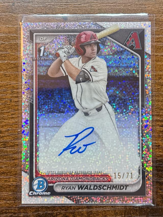 2024 Bowman Draft Ryan Waldschmidt Chrome AUTO Sparkle Refractor /71 #CPA-RW