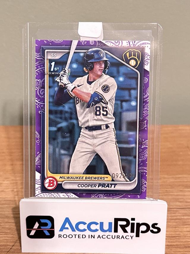 2024 Bowman Cooper Pratt PAPER PROSPECTS I Purple Pattern /199 #BP-137