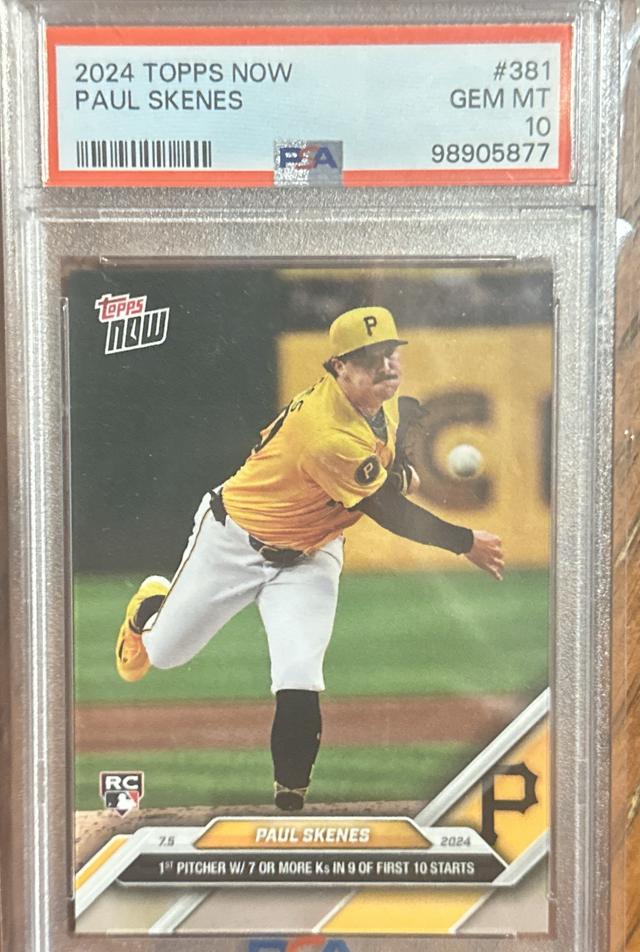 2024 Topps Now Paul Skenes  PSA 10.0 ﻿MLB #381