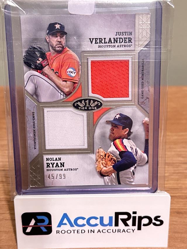 2024 Topps Tier One Justin Verlander / Nolan Ryan /99 #DPR-VR