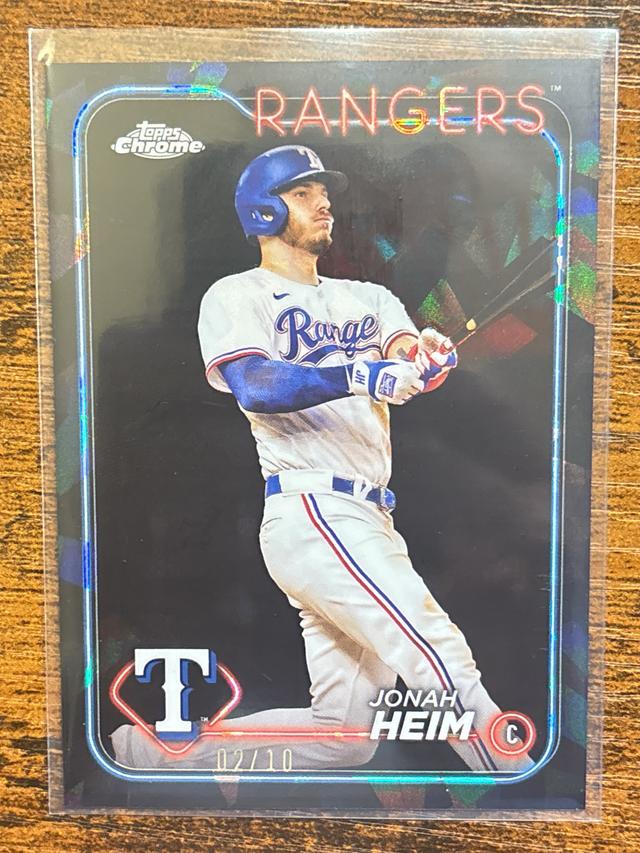 2024 Topps Chrome Sapphire Jonah Heim ﻿Black /10 #235 Rangers Catcher