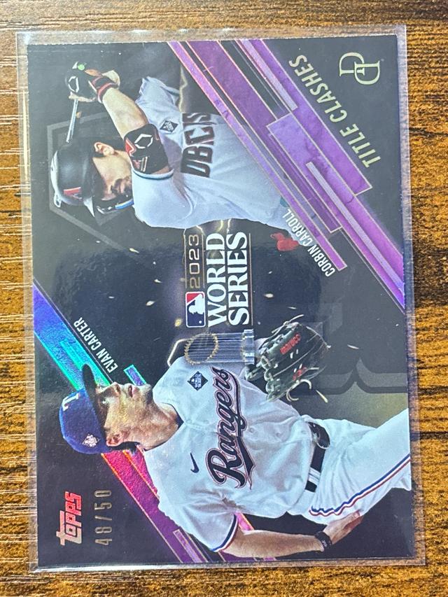 2024 Topps Dynamic Duals Evan Carter/Corbin Carroll Amethyst Foil /50 #TC-10 WS