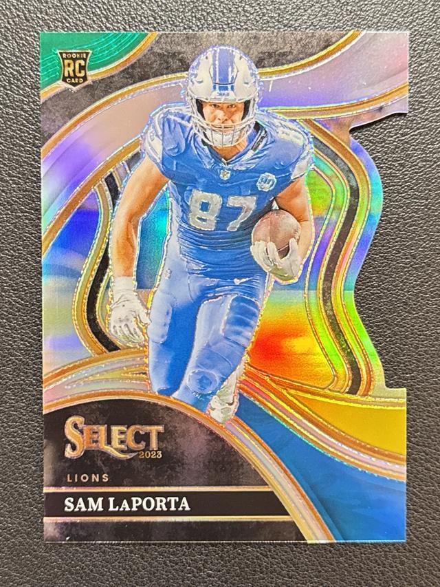 2023 Panini Select Sam LaPorta Club Level Green and Yellow Prizms Die #221