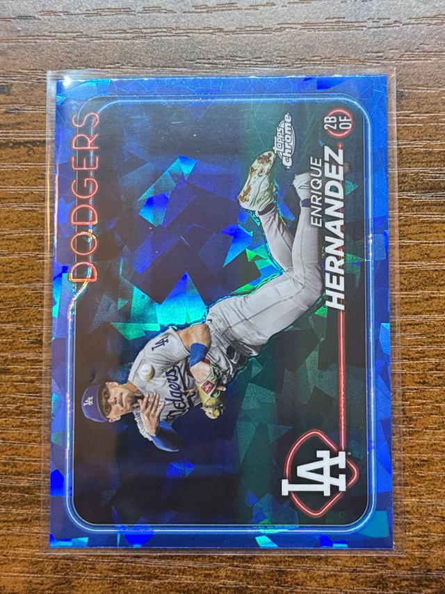 2024 Topps Chrome Sapphire Enrique Kike Hernandez Dodgers #398