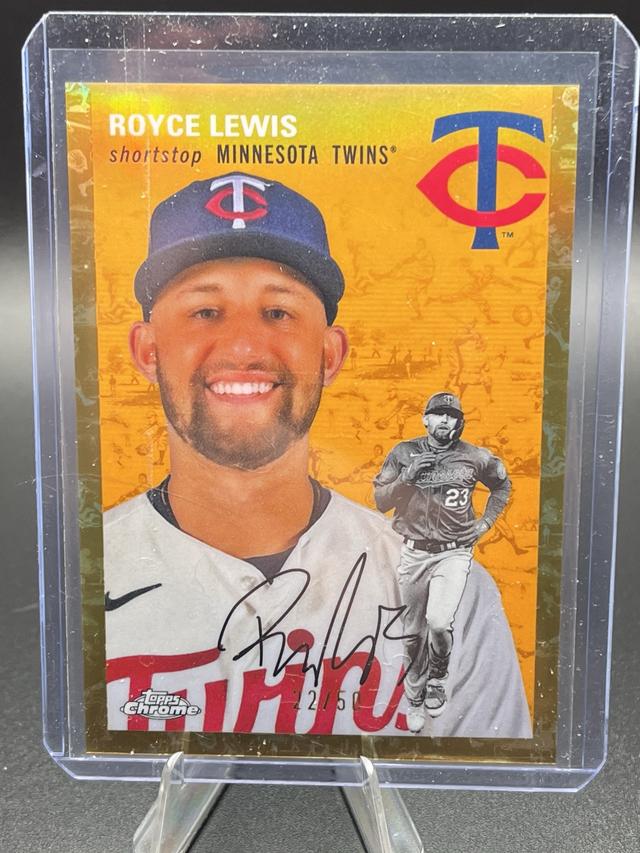 2023 Topps Chrome Platinum '54 Royce Lewis Platinum Toile Cream/Gold Refractors