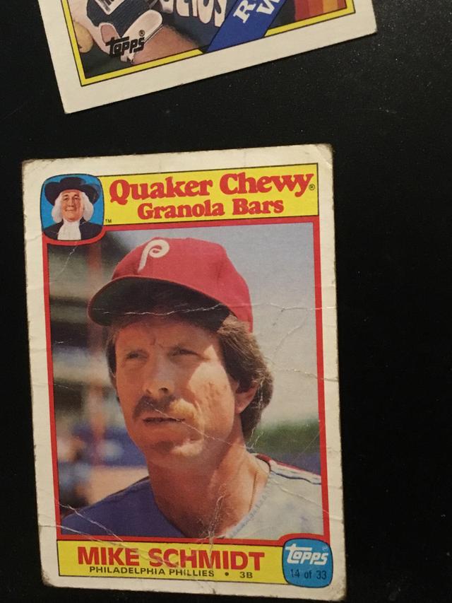 1986 Topps Quaker Chewy Granola Bars Mike Schmidt ﻿Collector's Edition #14