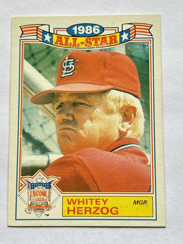 1987 Topps Whitey Herzog Glossy All-Stars Set #1