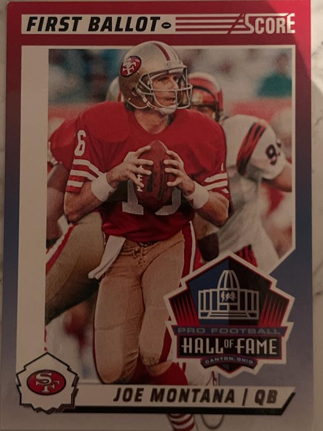 2024 Score Football Joe Montana First Ballot Red #7