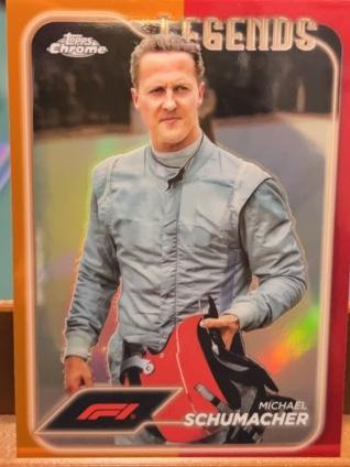 2024 Topps Chrome Formula 1 Michael Schumacher Orange/Red Refractor Parallel