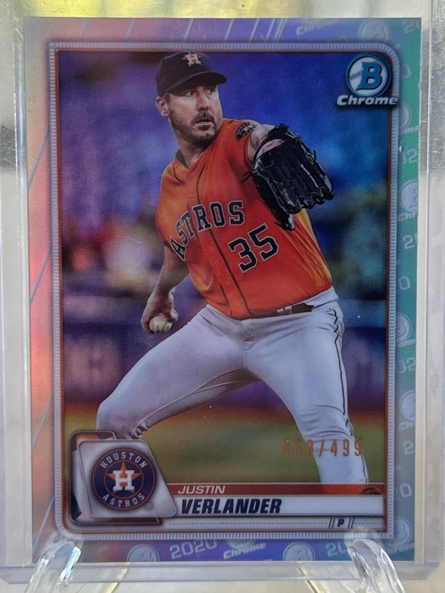 2020 Bowman Chrome Justin Verlander BASE CARDS Refractors /499 #68