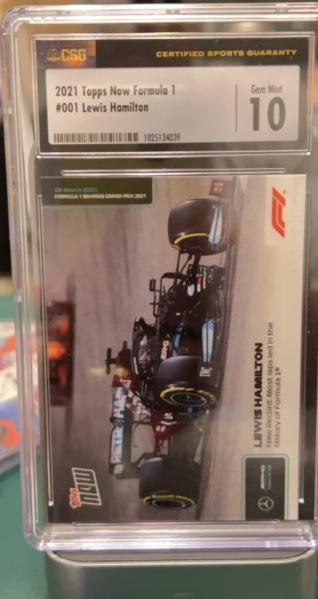 2021 Topps Now F1 Lewis Hamilton CSG 10 ﻿Base Set #001