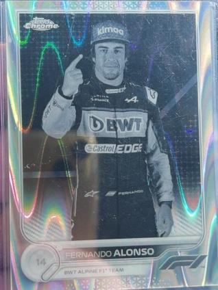 2022 Topps Chrome F1 Fernando Alonso Base Set B&W RayWave #13