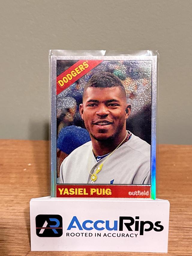 2015 Topps Heritage Yasiel Puig Chrome Partial Parallel Set Refractor /566 #450