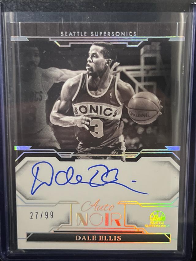 2023-24 Panini Noir Basketball Dale Ellis Auto Black and White #NBW-DEL