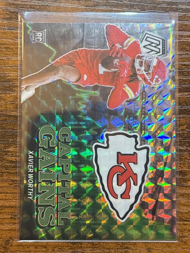 2024 Panini Mosaic Football Xavier Worthy Capital Gains #25 RC Chiefs