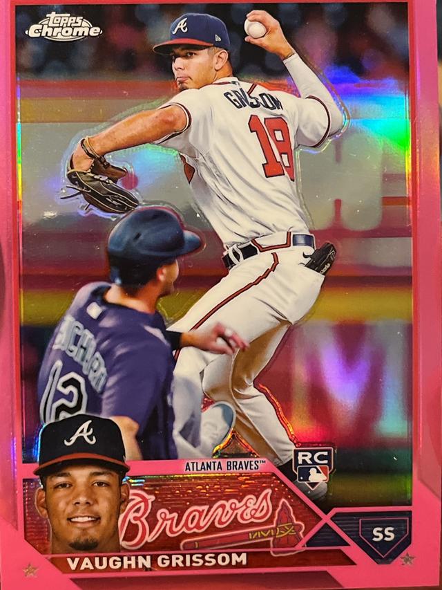 2023 Topps Chrome Vaughn Grissom BASE CARDS I Pink Refractor #48