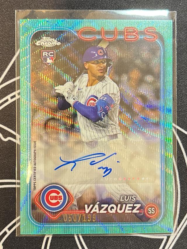 2024 Topps Chrome Update Luis Vazquez Aqua Wave Ref /199 #AC-LV Cubs Rookie RC