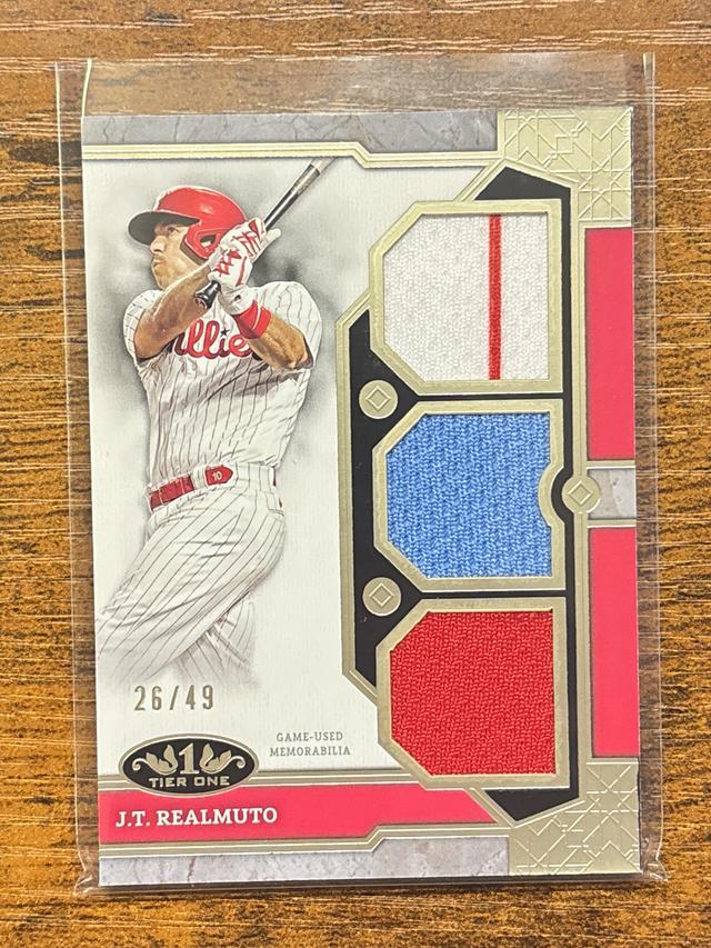 2024 Topps Tier One J.T. Realmuto Relics #T1R-JRE JT Phillies Triple Patch 