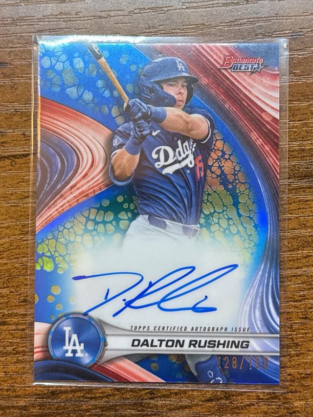 2024 Bowmans Best Dalton Rushing Auto Blue Refractor /150 Dodgers #B24-DR