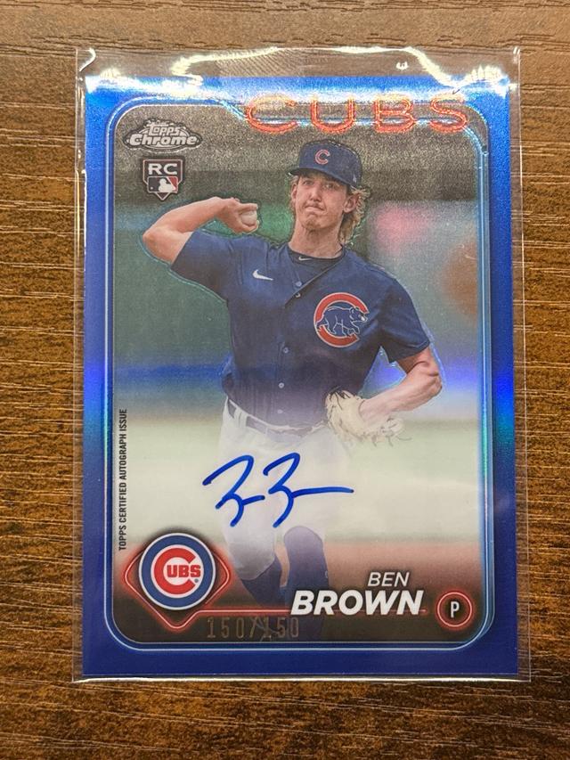 2024 Topps Chrome Update Ben Brown Auto True Blue Refractor /150 #RA-BB