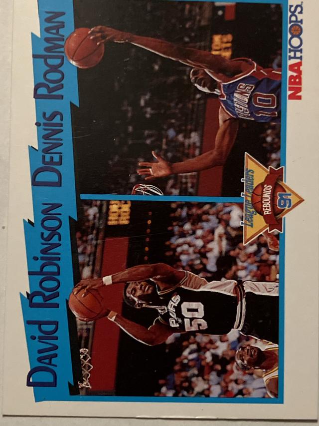 1991-92 NBA Hoops Basketball David Robinson / Dennis Rodman LL Series I #311