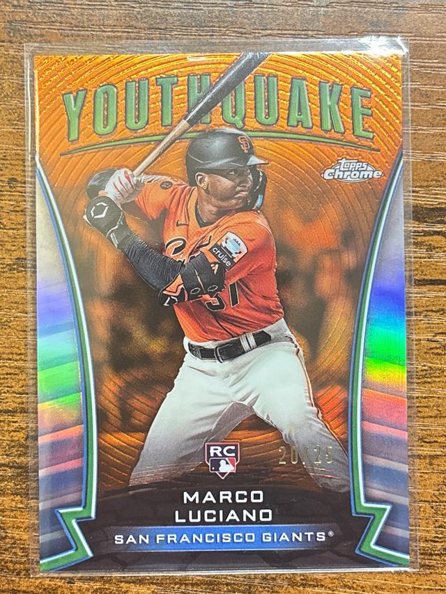 2024 Topps Chrome Marco Luciano Orange Youthquake /25 #YQ-5 Giants Rookie RC